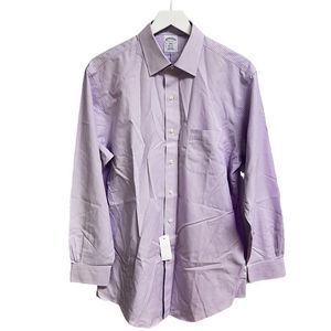 Brooks Brothers Regent Fit Purple White Striped Shirt No-Iron